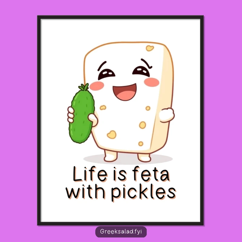 Funny Free Printable Wall Art: Laughing Feta and Cucumber - Downloadable Decor