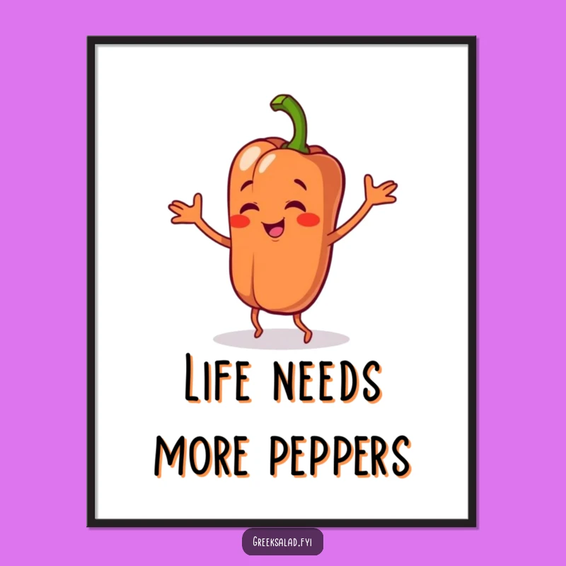 Funny Printable Wall Art: Silly Dancing Pepper - Free Downloadable Decor