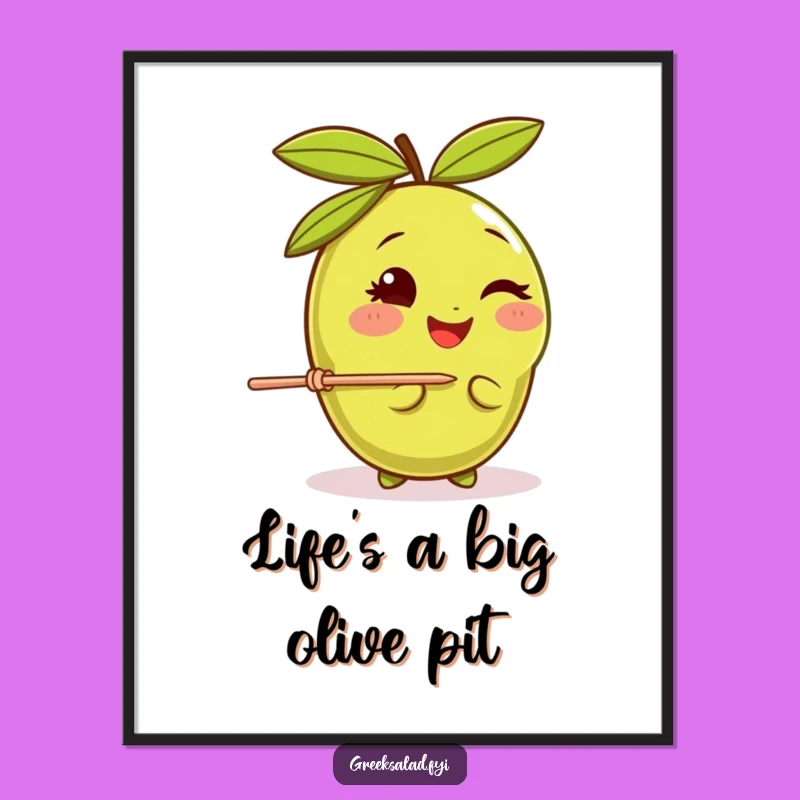 Free Printable Olive Wall Art: Winking Balancer Laughable Download