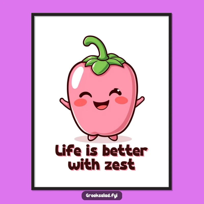 Whimsical Free Printable Wall Art: Bell Pepper Smile, Cheerful Downloadable Decor