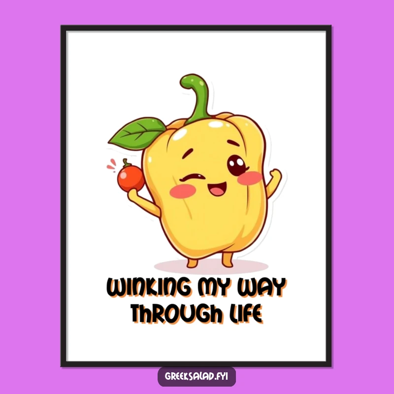 Funny Printable Wall Art: Winking Pepper & Caper, Free Downloadable