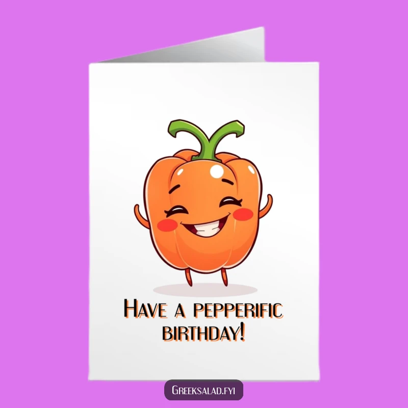 Free Printable Bell Pepper Birthday Card: Spinning Veggie Downloadable Gift