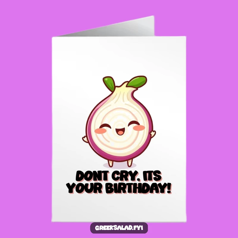 Free Printable Birthday Card: Giggling Onion - Funny Downloadable Gift