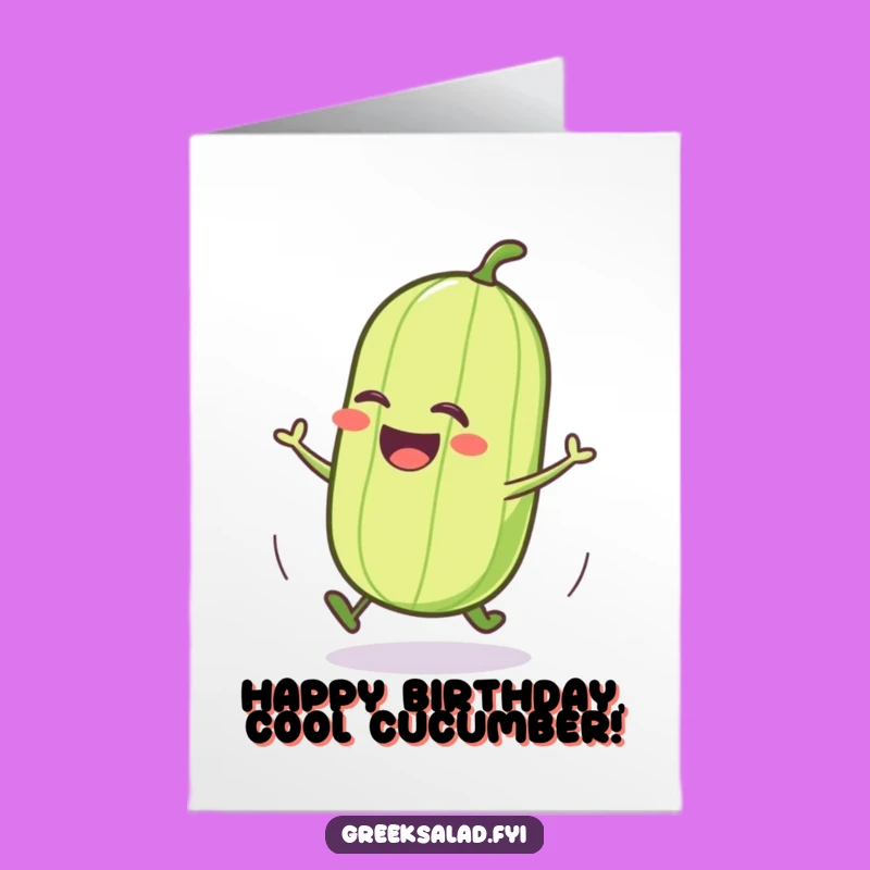 Free Printable Birthday Cucumber Card: Funny Downloadable Gift for a Rolling Good Time