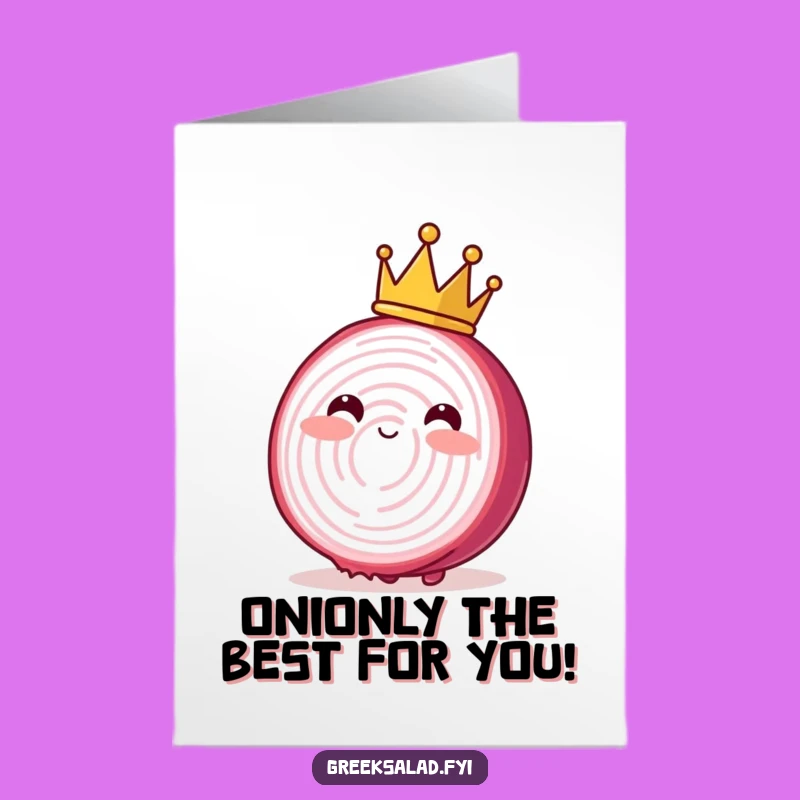 Free Printable Birthday Card: Royal Onion Character Funny Downloadable Gift