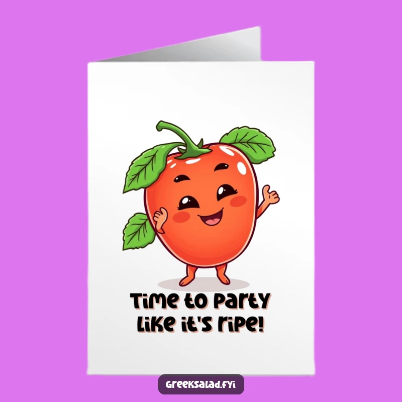 Free Printable Birthday Card: Wobbly Tomato Dancer, Hilarious Downloadable Fun