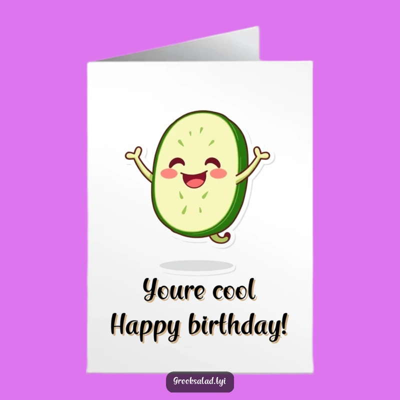 Free Printable Jumping Cucumber Birthday Card: Hilarious Downloadable Gift for Veggie Lovers!