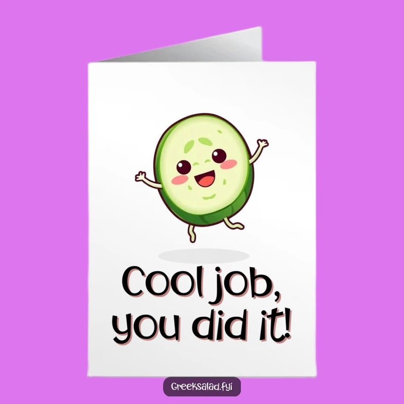 Free Printable Cucumber Congratulations Card: Spin-tastic Downloadable Art for Big Wins