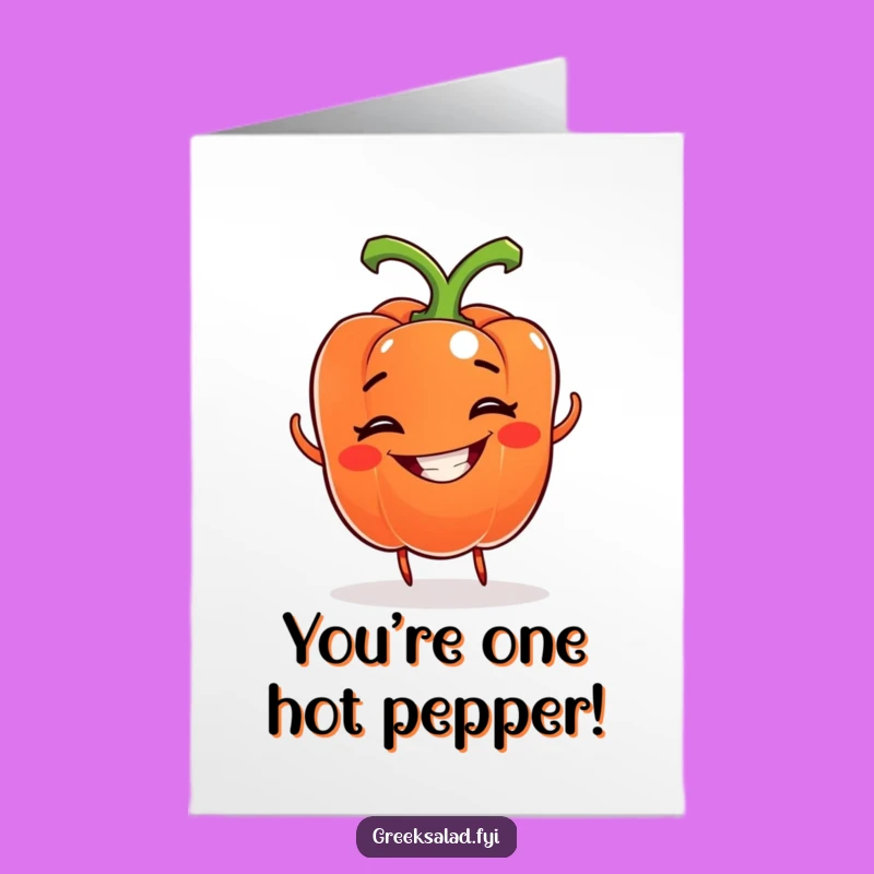 Free Printable Bell Pepper Congrats Card: Spinning Veggie Download