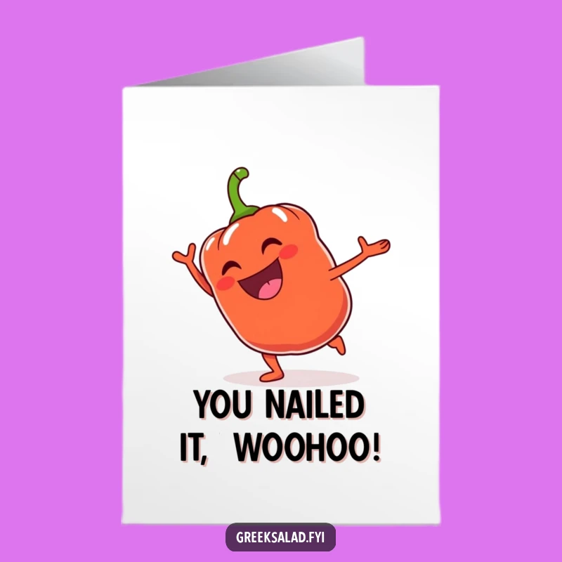 Free Printable Congrats Card: Bell Pepper Cartwheel - Exciting Downloadable