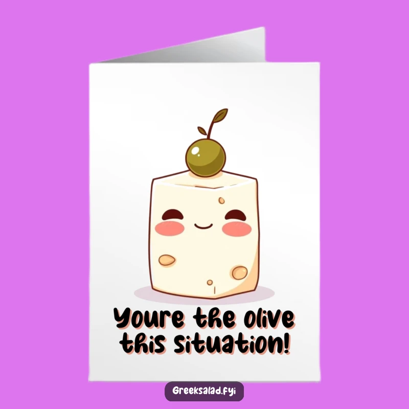 Free Printable Congrats Card: Blushing Feta Olive Balance - Adorable Downloadable