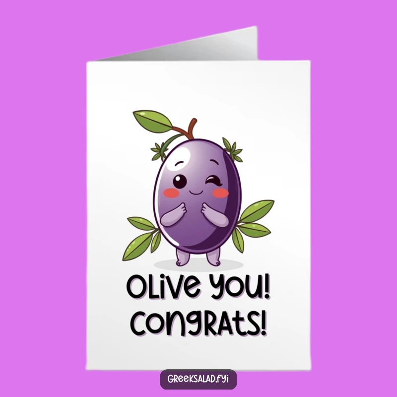 Free Printable Congrats Card: Classy Olive Humor, Downloadable Celebration Gift