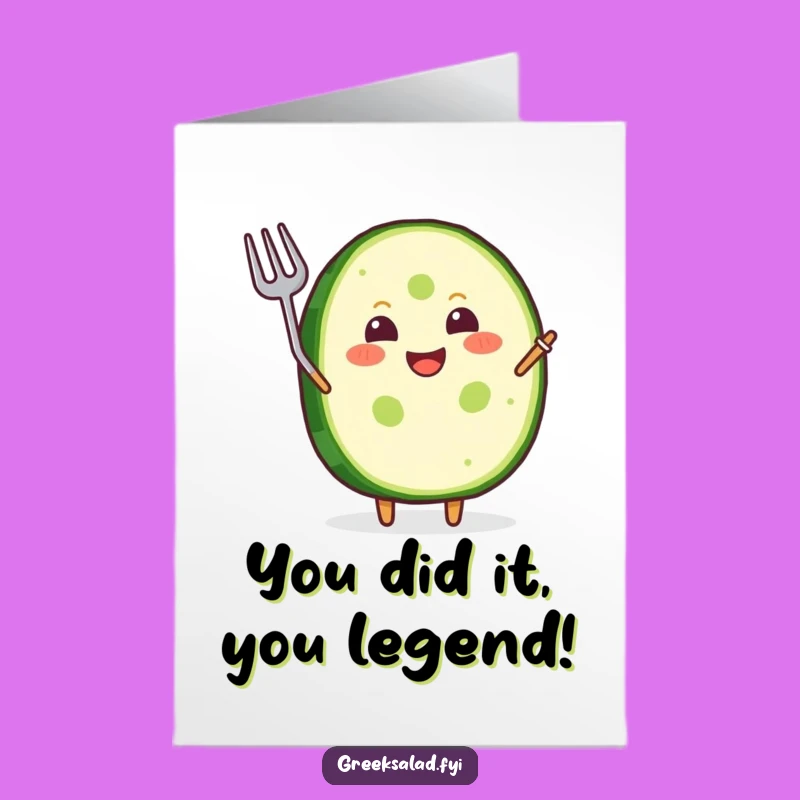 Free Printable Congrats Card: Joyful Cucumber Slice - Downloadable Foodie Celebration!