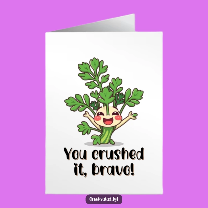 Free Printable Congrats Card: Parsley Somersault - Downloadable Herbaceous Success!
