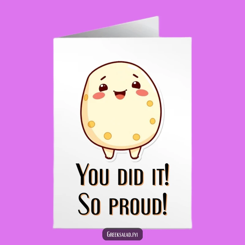 Free Printable Congrats Card: Proud Feta Cheese - Funny Downloadable Gift