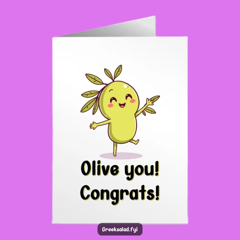 Free Printable Congrats Olive Card: Hilarious Downloadable Gift for Cheers