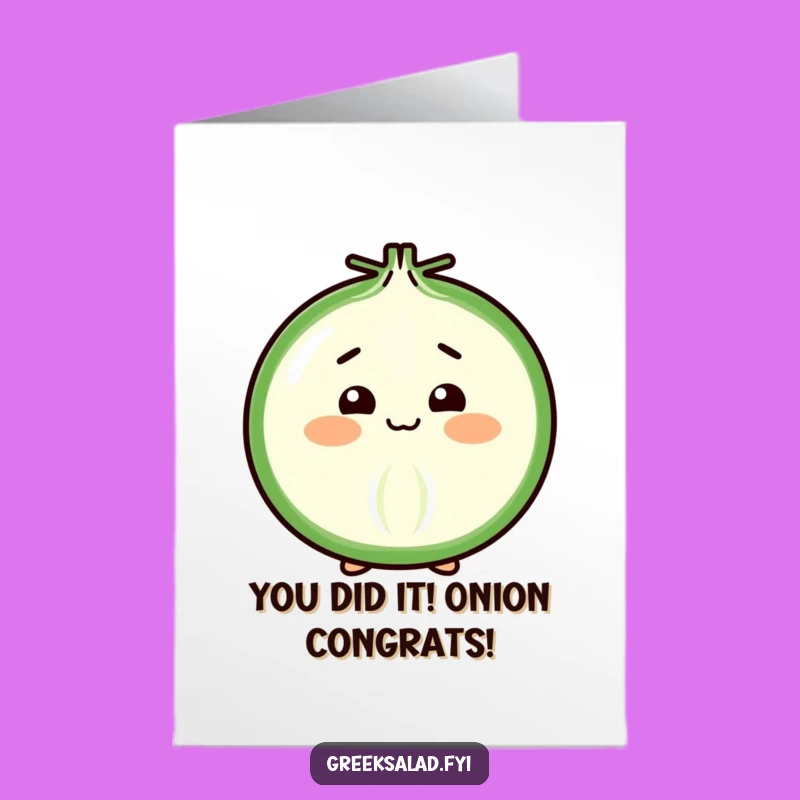 Free Printable Congrats Onion Card: Shy Bow Hilarious Downloadable Gift