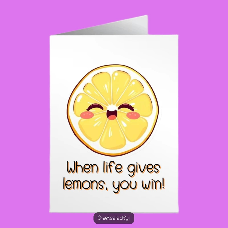 Free Printable Funny Lemon Wink Congrats Card - A Bright Downloadable Gift!