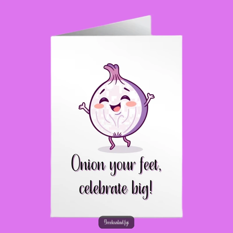 Free Printable Congratulations Card: Dancing Onion, Funny Downloadable Gift
