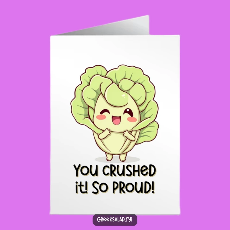 Free Printable Congratulations Card: Cool Lettuce Fan, Hilarious Downloadable Message