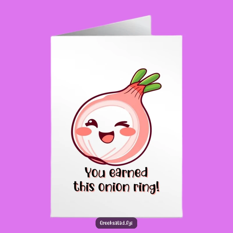 Free Printable Congrats Card: Winking Onion Ring Hilarious Downloadable Gift