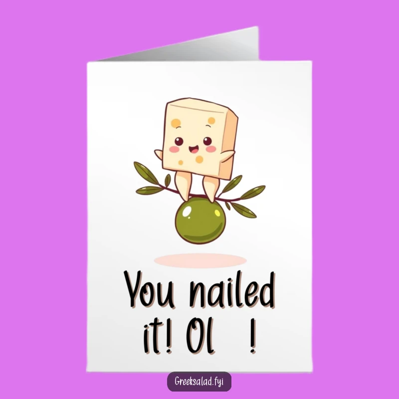 Free Printable Congrats Card: Balanced Feta, Hilarious Downloadable Achievement