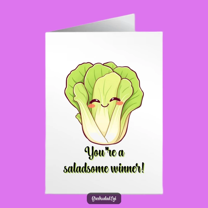 Free Printable Congrats Card: Giggling Romaine Waves Downloadable Gift for Fresh Wins