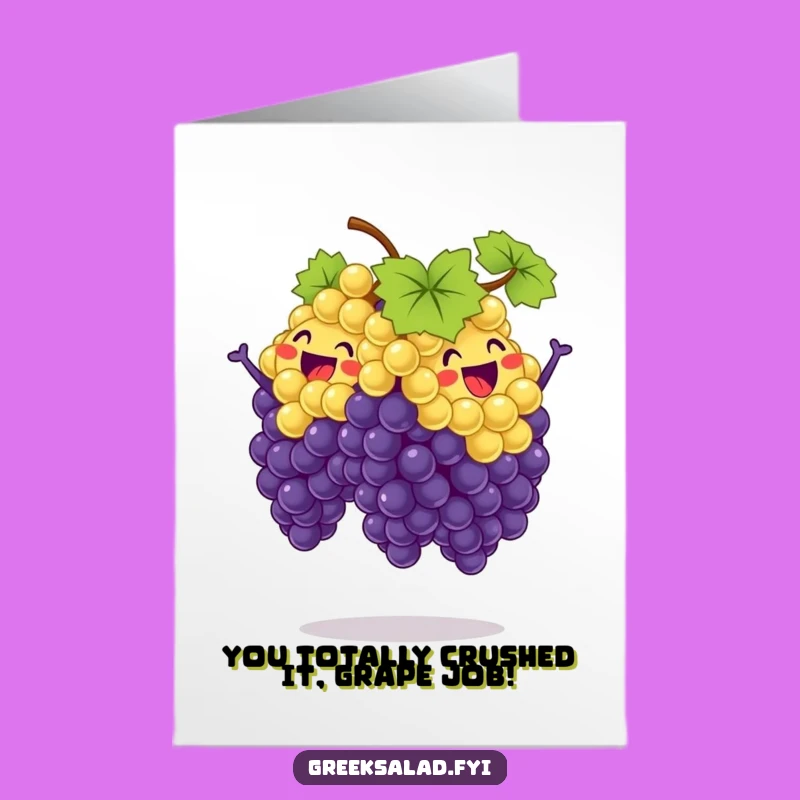 Free Printable Funny Grape Jump Congrats Card - A Joyful Downloadable Gift!