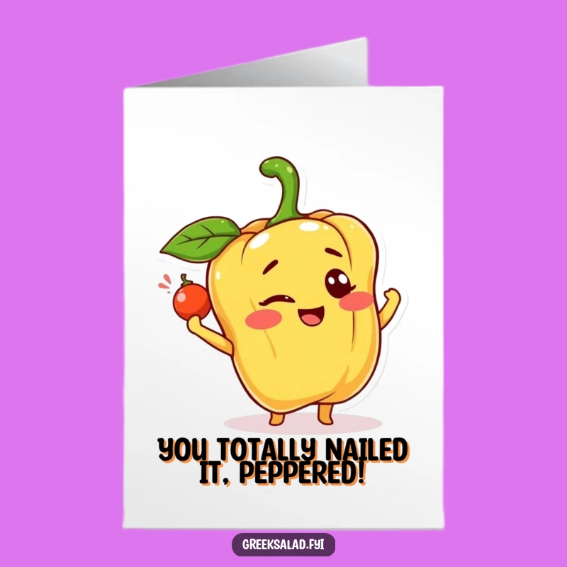 Free Printable Congrats Card: Winking Pepper, Humorous Downloadable