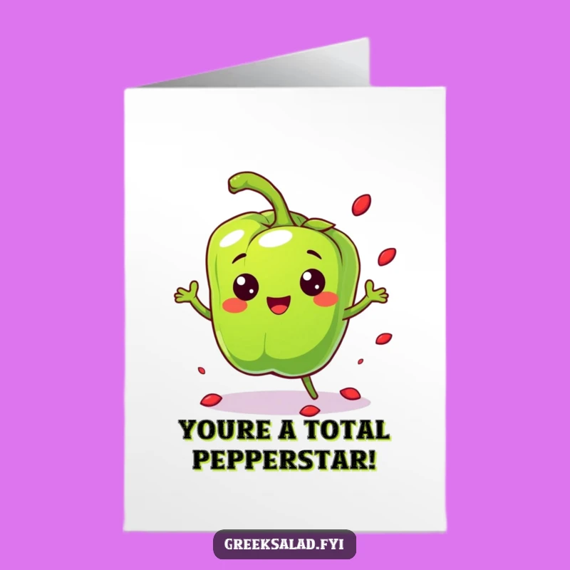 Free Printable Congrats Card: Bouncing Bell Pepper, Energetic Downloadable Achievement Gift