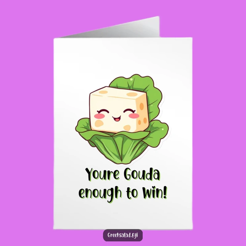 Free Printable Congratulations Card: Winking Feta Cheese, Funny Downloadable Gift
