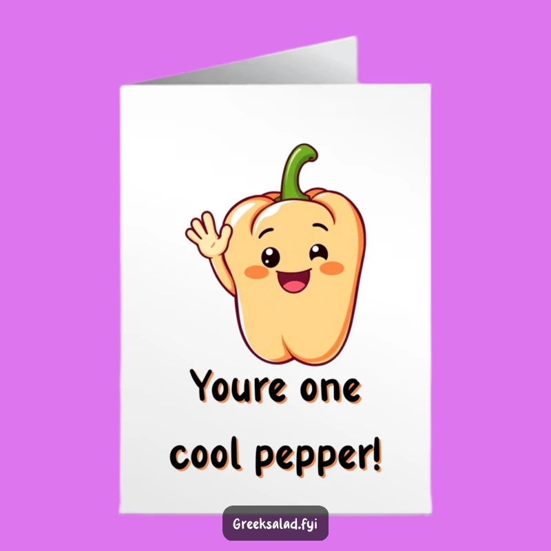 Free Printable Congrats Card: Waving Pepper Character Funny Downloadable Gift