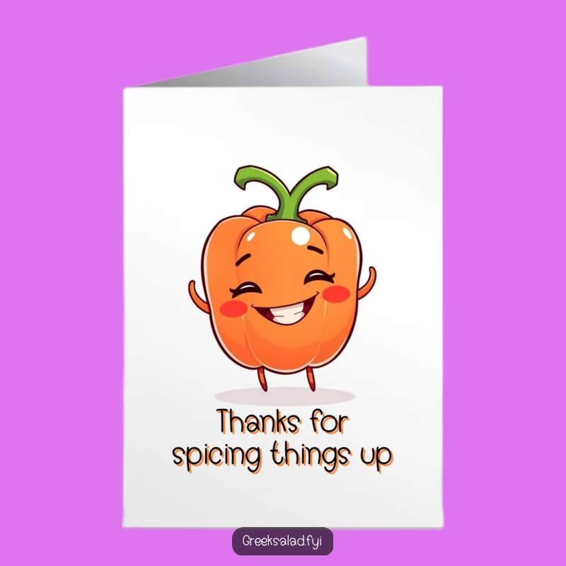 Free Printable Bell Pepper Thank You Card: Spinning Veggie Download