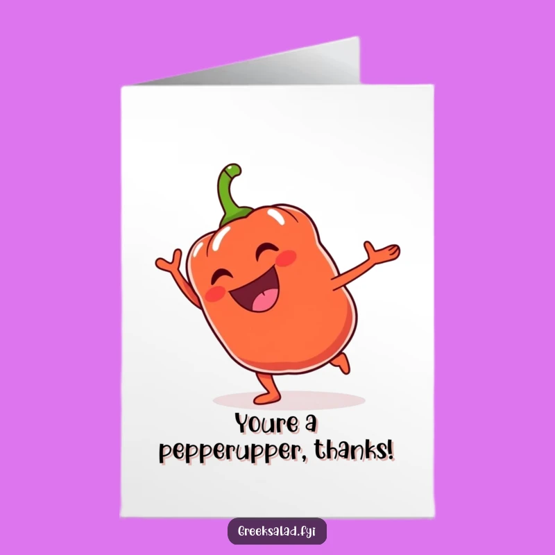 Free Printable Thank You Card: Bell Pepper Cartwheel - Vibrant Downloadable