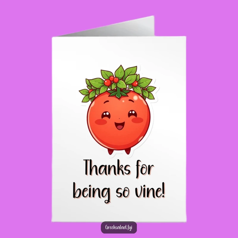 Free Printable Thank You Card: Funny Tomato Gratitude, Downloadable Gift