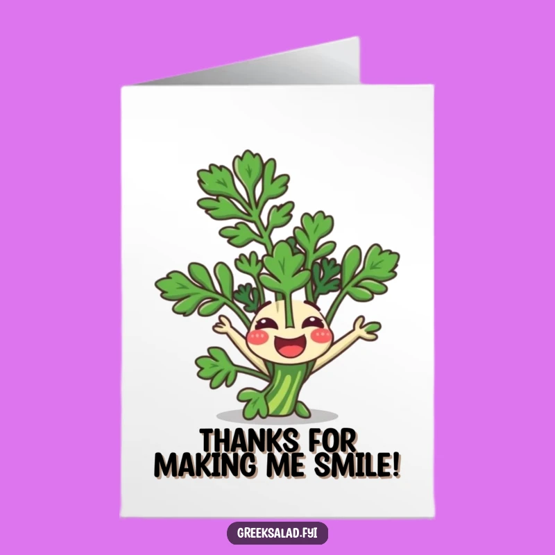 Free Printable Thank You Card: Parsley Somersault - Downloadable Herbaceous Gratitude!
