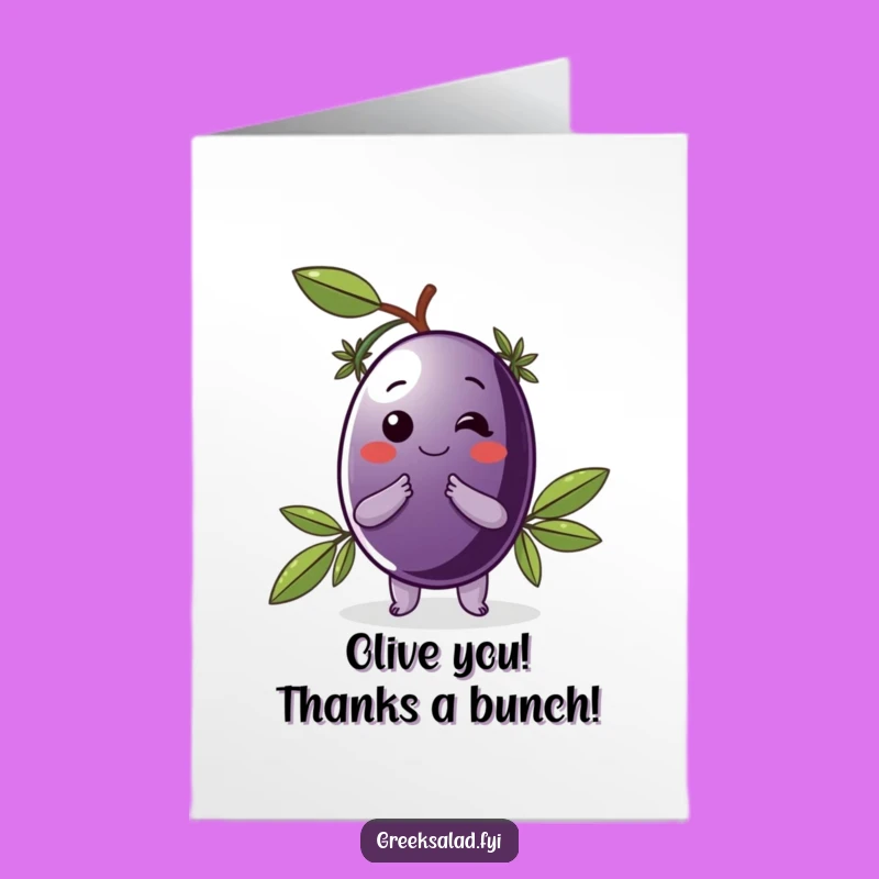 Free Printable Thank You Card: Sophisticated Olive Humor, Downloadable Appreciation Gift