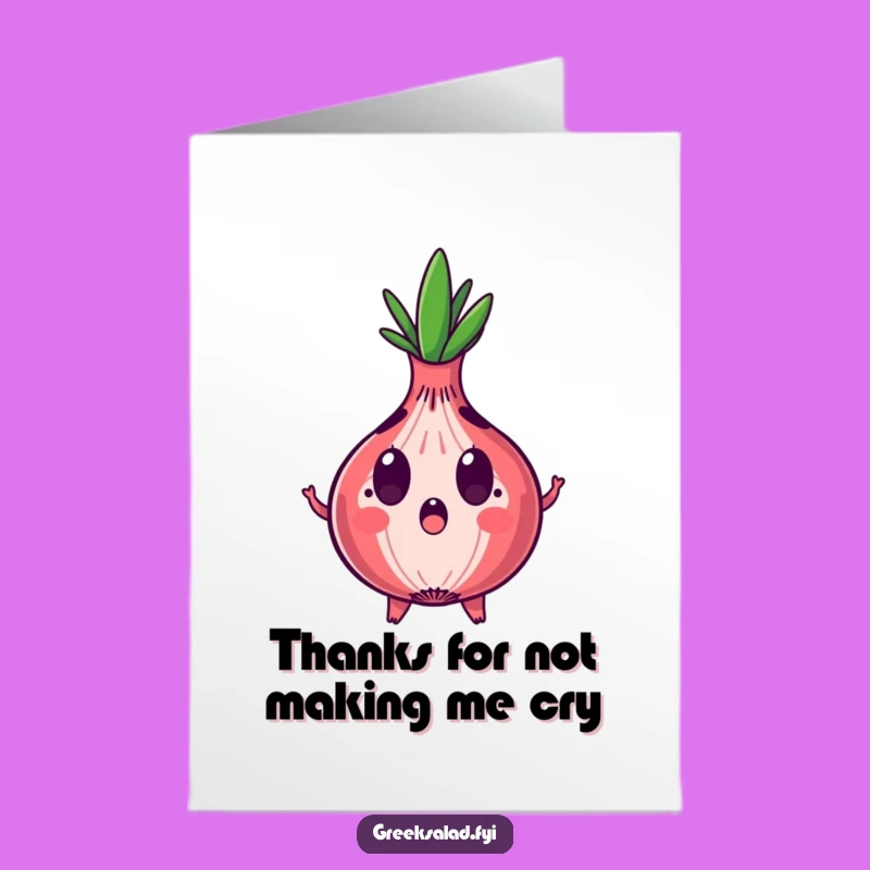 Free Printable Thank You Card: Surprised Onion, Downloadable Gratitude