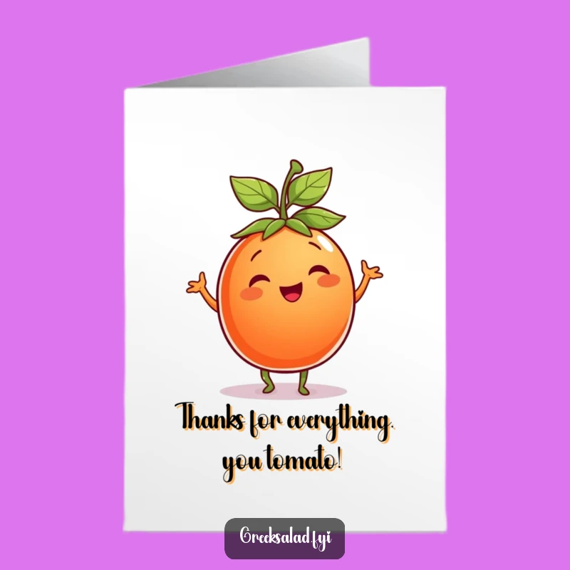 Funny Tomato Thank You Card: Free Printable Downloadable Art with a Leafy Smile