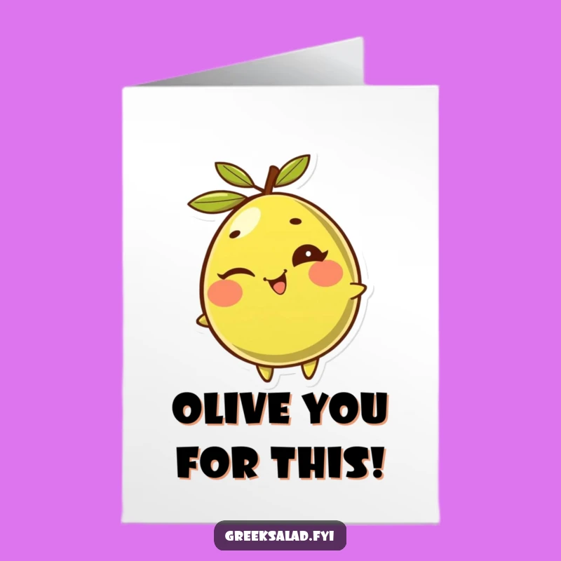 Funny Olive Thank You Card: Free Printable Downloadable Art with a Cheeky Grin
