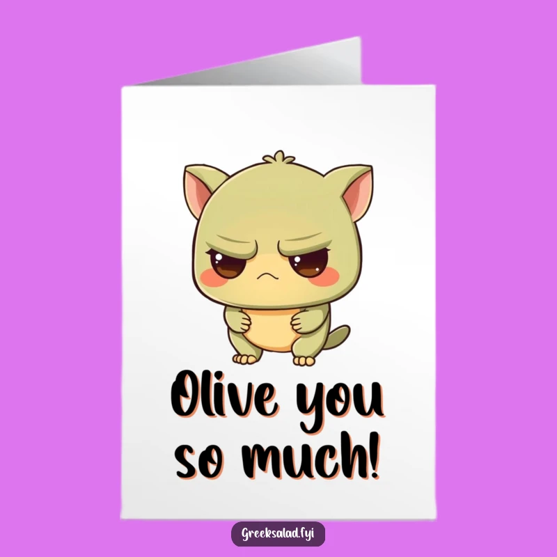 Funny Free Printable Thank You Card: Grumpy Olive Intrigued Downloadable Subtle