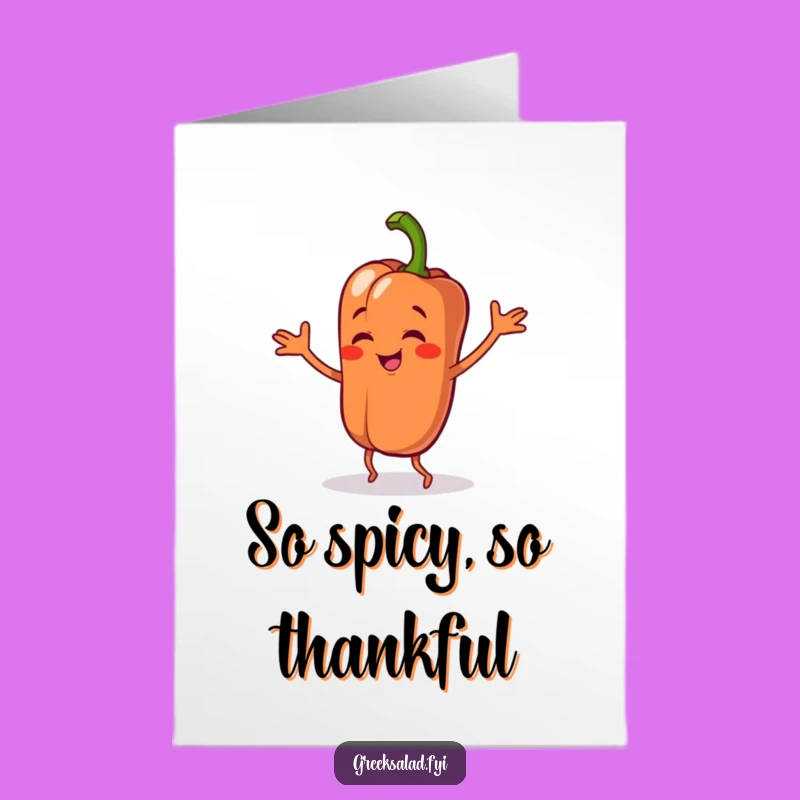 Free Printable Thank You Card: Silly Dancing Pepper - Gratitude Downloadable