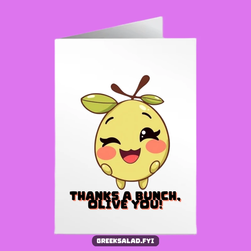 Thank You Free Printable Card: Winking Olive, Sweet Downloadable Gift!