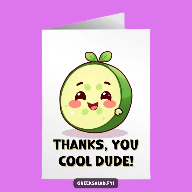 Free Printable Thank You Card: Cool Cucumber Slice, Refreshing Downloadable Thanks Gift