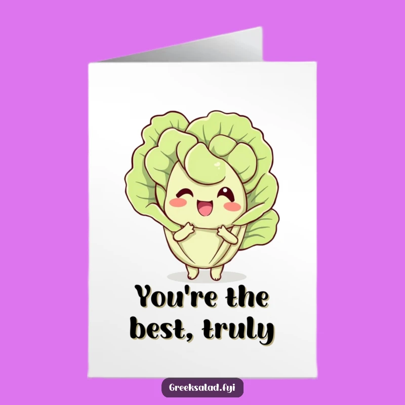 Free Printable Thank You Card: Lettuce Leaf Fan, Funny Downloadable Appreciation
