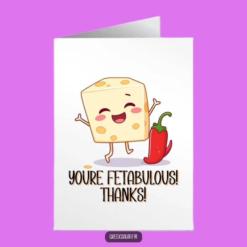 Free Printable Thank You Card: Witty Feta & Pepper Humor, Downloadable Appreciation Gift
