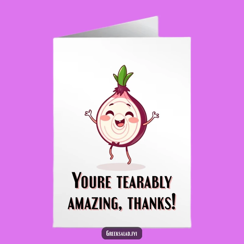 Free Printable Thank You Card: Happy Onion Jig - Cheerful Downloadable