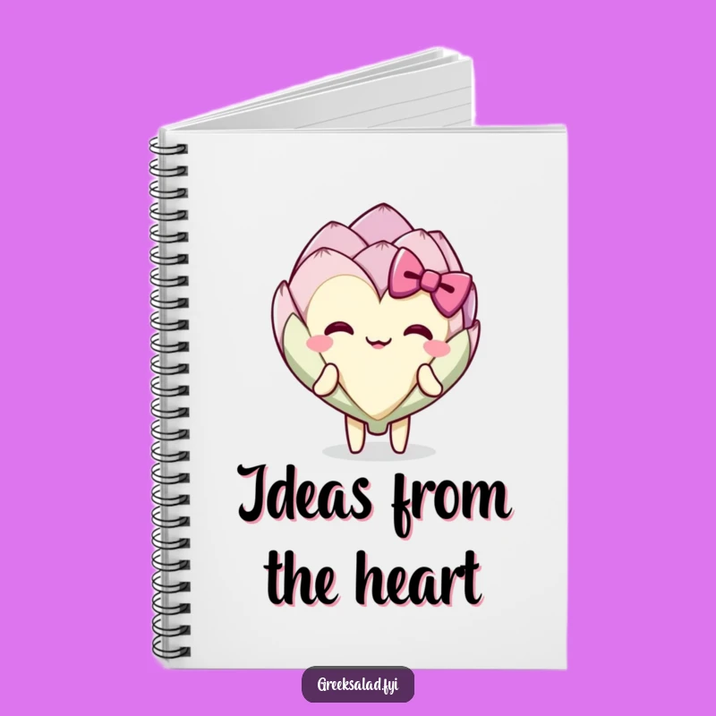 Funny Artichoke Bow Notebook - Journal Your Thoughts with Grace