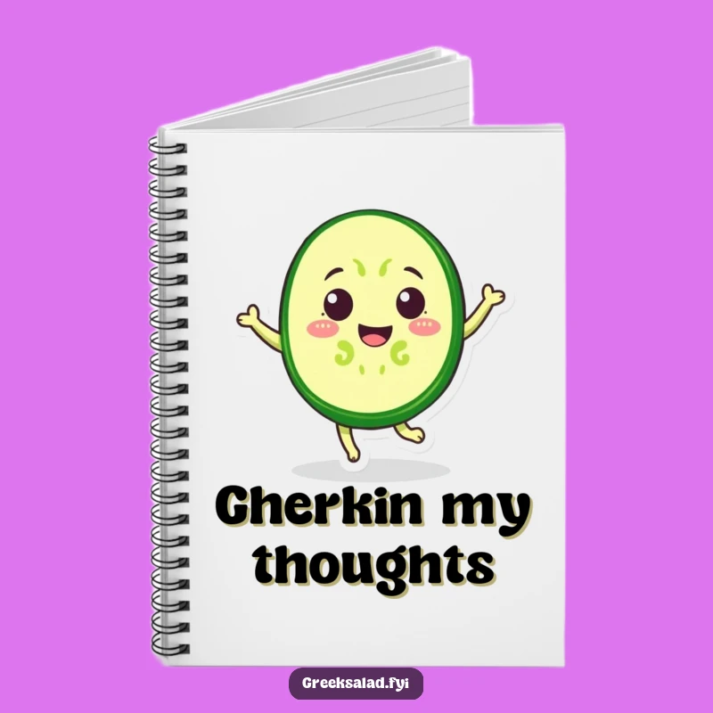 Funny Cucumber Jump Notebook - Cute Veggie Journal, Perfect Funny Gift for Writers