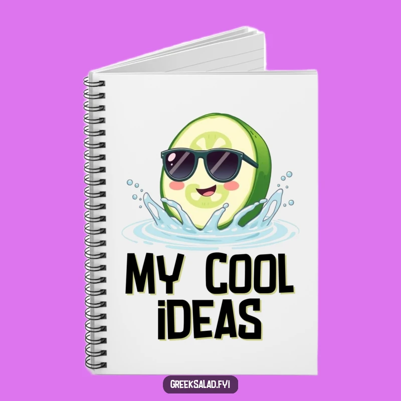 Funny Cucumber Sunglasses Notebook - Cool Veggie Journal, Witty Humor Gift for Notes